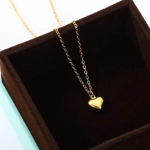 Collar clásico de corazón bañado en oro de 18 kt para San Valentín 